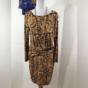 Lauren Ralph Lauren Paisley Long Sleeve Dress